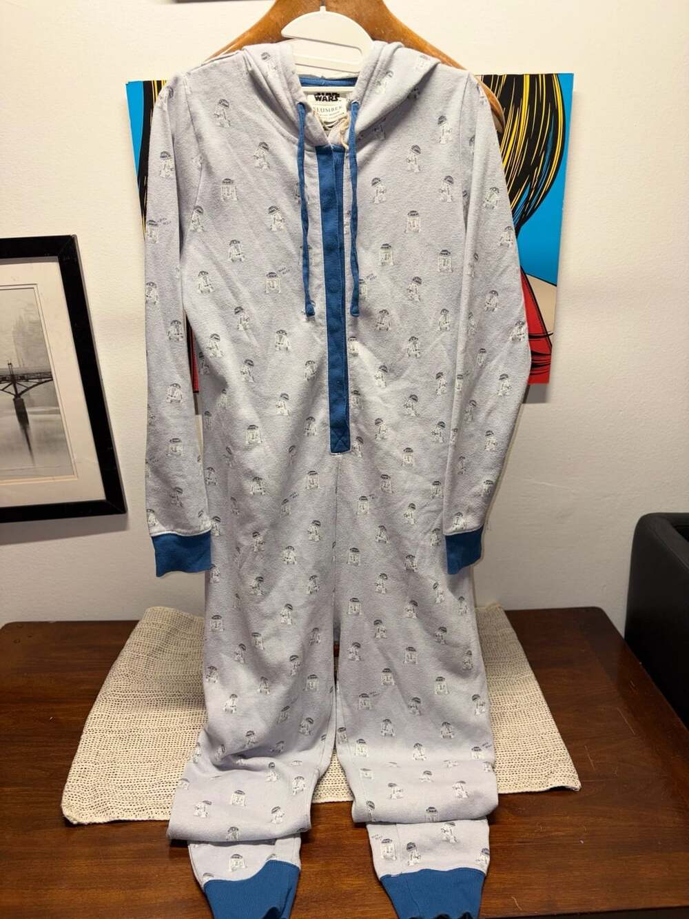 Star Wars Slumber R2D2 Union Suit Size M Gray Onesie Pajamas